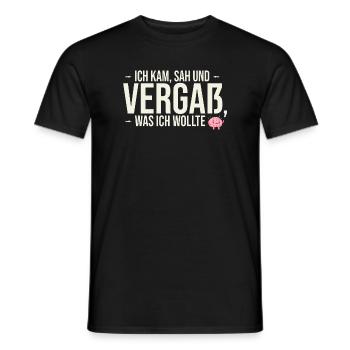 I came, saw and forgot... | Fun Shirt - Men's T-Shirt - black - Front - AI Model Male 178 light (178cm)