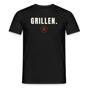GRILLEN. Minimalist BBQ Design Success Edition - Männer T-Shirt - Schwarz - Vorne - AI Model Male 178 light (178cm)