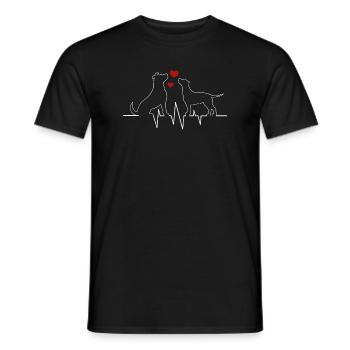Cadeau de battement de cœur pour chien amoureux - T-shirt homme - noir - Devant - AI Model Male 178 light (178cm)