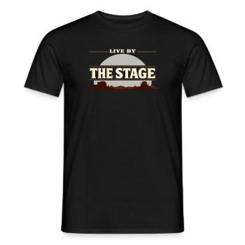 Shooter d’action cowboy. Shooter d’action cowboy - T-shirt homme - noir - Devant - AI Model Male 178 light (178cm)
