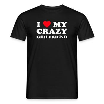 Ich liebe meine verrückte Freundin - Männer T-Shirt - Schwarz - Vorne - AI Model Male 178 light (178cm)