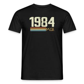 Mai 1984 - T-shirt homme - noir - Devant - AI Model Male 178 light (178cm)