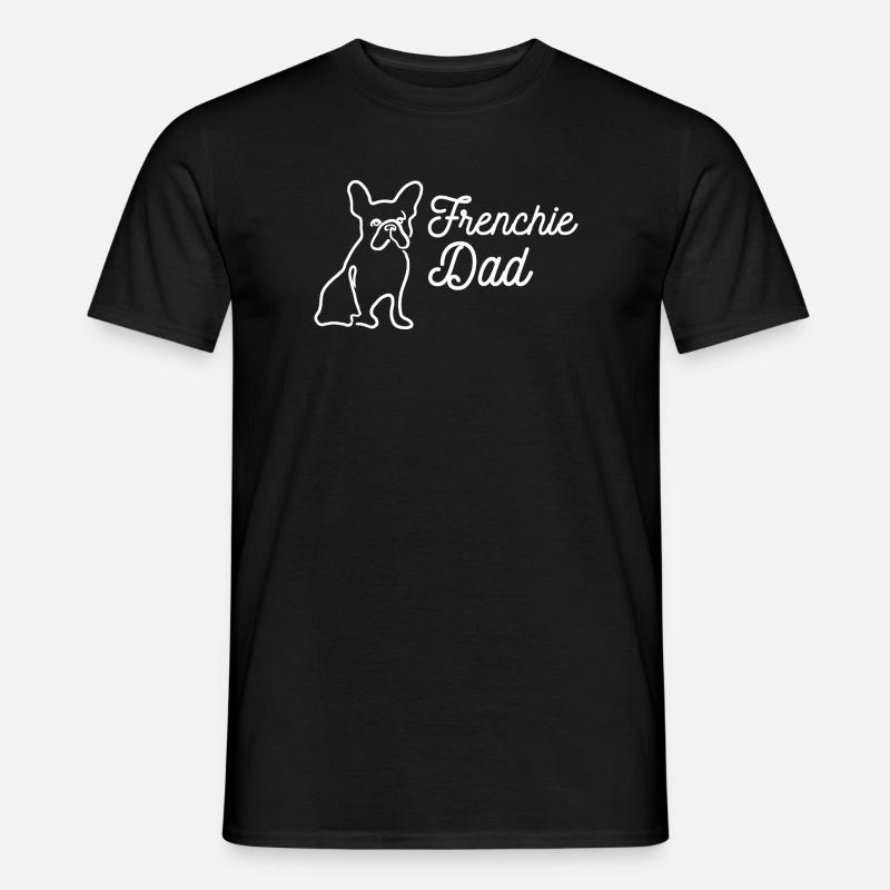 Frenchie Dad Outline Lineart - Männer T-Shirt - Schwarz