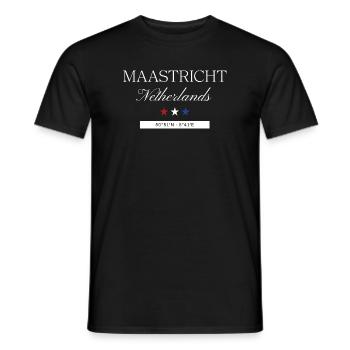 Maastricht Niederlande Souvenir – Reise minimalist - Männer T-Shirt - Schwarz - Vorne - AI Model Male 178 light (178cm)