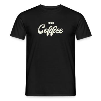 Ich trink Kaffee – Retro Script - Männer T-Shirt - Schwarz - Vorne - AI Model Male 178 light (178cm)