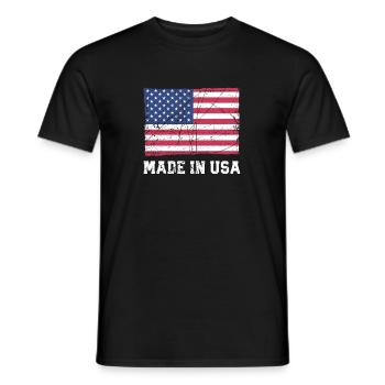 Drapeau des États-Unis / Fabriqué aux États-Unis - T-shirt homme - noir - Devant - AI Model Male 178 light (178cm)