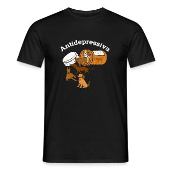 Antidepressiva Hunde - Männer T-Shirt - Schwarz - Vorne - AI Model Male 178 light (178cm)