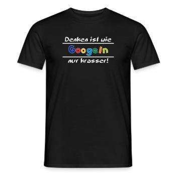 denken ist wie googeln, nur krasser - Männer T-Shirt - Schwarz - Vorne - AI Model Male 178 light (178cm)