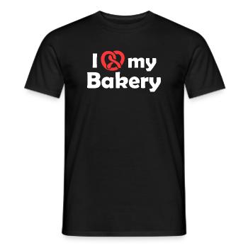 pretzel brezel bakery bäckerei bäcker symbol Logo - Männer T-Shirt - Schwarz - Vorne - AI Model Male 178 light (178cm)