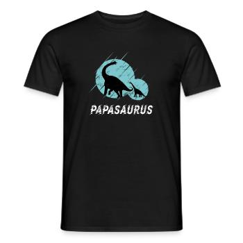 Papasaurus Brontosaurus Vater und Sohn Dino - Männer T-Shirt - Schwarz - Vorne - AI Model Male 178 light (178cm)