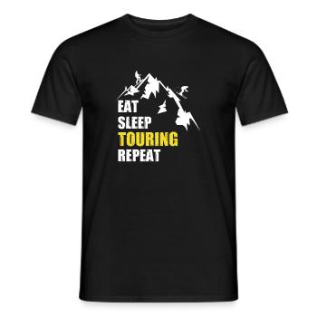 Eat Sleep Touring Repeat Skiwanderung Tourenski - Männer T-Shirt - Schwarz - Vorne - AI Model Male 178 light (178cm)