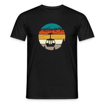 Seilbahn Gondel Bergbahn Retro Farben Vintage - Männer T-Shirt - Schwarz - Vorne - AI Model Male 178 light (178cm)