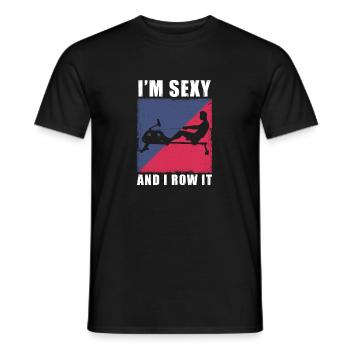 Rowing Machine I'm Sexy And I Row It Ergometer - Men's T-Shirt - black - Front - AI Model Male 178 light (178cm)