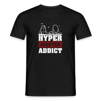 Hyper Coaster Addict Roller Coaster Amusement - Men's T-Shirt - black - Front - AI Model Male 178 light (178cm)