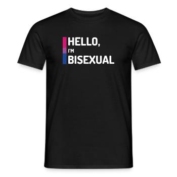 Hallo, ich bin bisexuell - Männer T-Shirt - Schwarz - Vorne - AI Model Male 178 light (178cm)