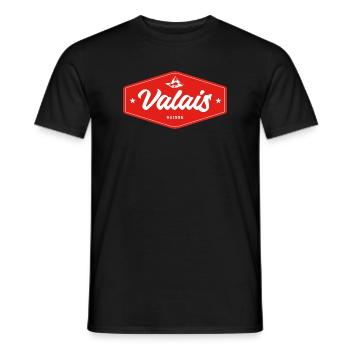 Insigne du Valais Suisse - T-shirt homme - noir - Devant - AI Model Male 178 light (178cm)