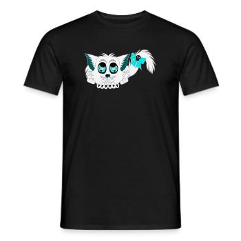 Geister-katze, Halloween Outfit, Mädchen - Männer T-Shirt - Schwarz - Vorne - AI Model Male 178 light (178cm)