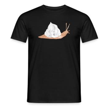 Schnecke mit Sahnehaube als Schneckenhaus - Männer T-Shirt - Schwarz - Vorne - AI Model Male 178 light (178cm)