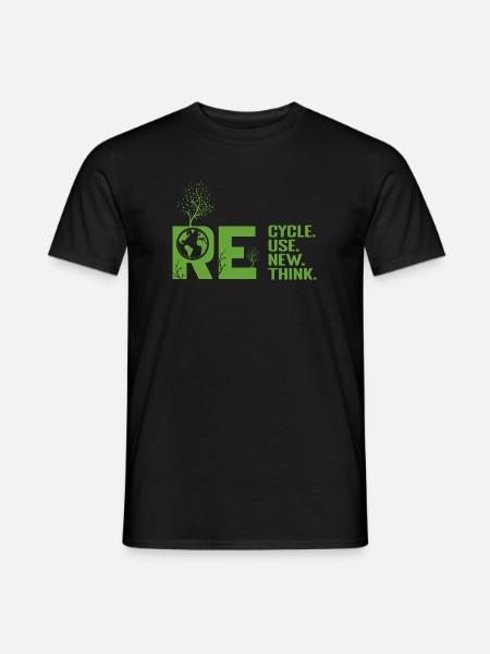 ReCycle ReUse ReNew ReThink - Men's T-Shirt - black