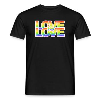 Regenbogen Liebe Schriftzug - Männer T-Shirt - Schwarz - Vorne - AI Model Male 178 light (178cm)