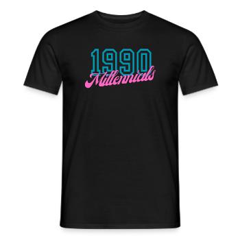 Rétro 1990 Millennial Style Design numérique - T-shirt homme - noir - Devant - AI Model Male 178 light (178cm)