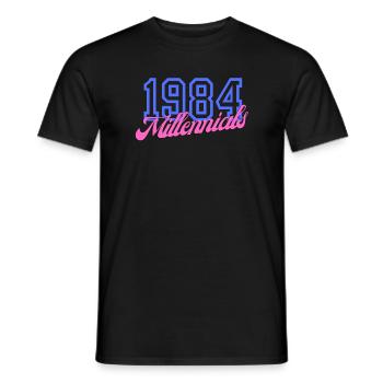 Jahrgang Jahr 1984 Digitaler Kunstdruck - Männer T-Shirt - Schwarz - Vorne - AI Model Male 178 light (178cm)