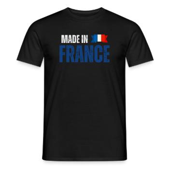 Fabriqué en France, fierté française - T-shirt homme - noir - Devant - AI Model Male 178 light (178cm)