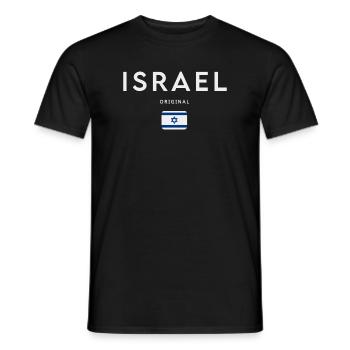 Drapeau d’Israël, fierté israélienne - T-shirt homme - noir - Devant - AI Model Male 178 light (178cm)