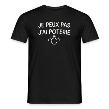 Je peux pas j ai Poterie - T-shirt homme - noir - Devant - AI Model Male 178 light (178cm)
