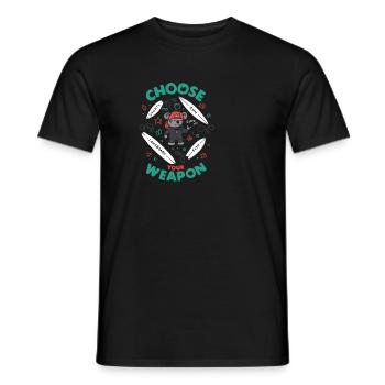 Choose Your Weapon Surfboards - Men's T-Shirt - black - Front - AI Model Male 178 light (178cm)