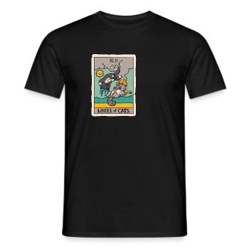 Wheel of Cats Tarot - Men's T-Shirt - black - Front - AI Model Male 178 light (178cm)