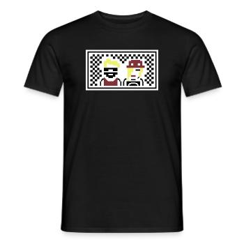 PETSCII: the band band - Men's T-Shirt - black - Front - AI Model Male 178 light (178cm)