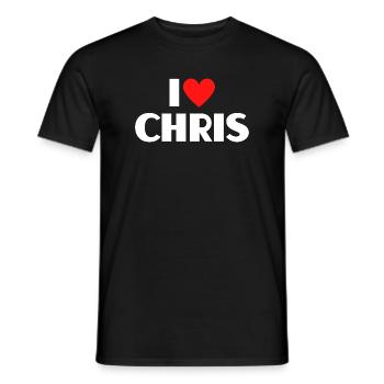 I love Chris Rotes Herz Romantischer Name Fan - Männer T-Shirt - Schwarz - Vorne - AI Model Male 178 light (178cm)