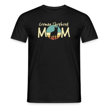 German Shepherd Mom Retro Design - Men's T-Shirt - black - Front - AI Model Male 178 light (178cm)