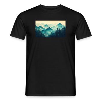 montagnes forestières - T-shirt homme - noir - Devant - AI Model Male 178 light (178cm)