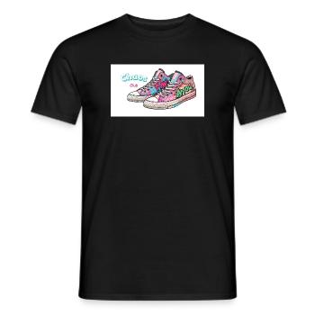 Bunte Sneakers mit Comic-Design - Männer T-Shirt - Schwarz - Vorne - AI Model Male 178 light (178cm)
