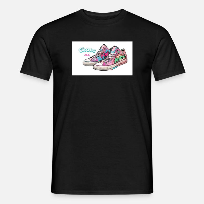 Bunte Sneakers mit Comic-Design - Männer T-Shirt - Schwarz