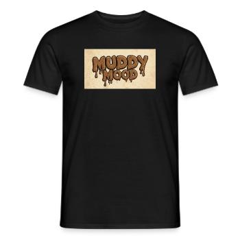 Muddy Mood Schriftzug Design - Männer T-Shirt - Schwarz - Vorne - AI Model Male 178 light (178cm)