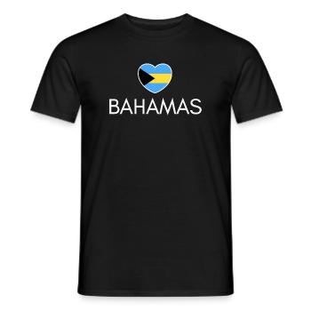 Heart with Bahamas flag, I love Bahamas - Men's T-Shirt - black - Front - AI Model Male 178 light (178cm)