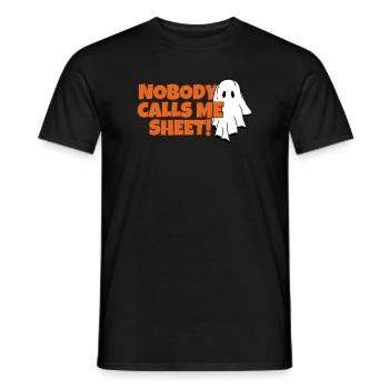 Nobody Calls Me Sheet Ghost T-Shirt - Männer T-Shirt - Schwarz - Vorne - AI Model Male 178 light (178cm)