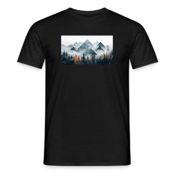 montagnes forestières - T-shirt homme - noir - Devant - AI Model Male 178 light (178cm)