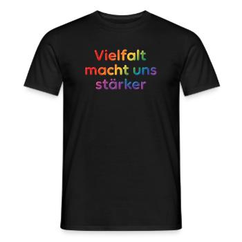 Diversity makes us stronger – unique together - Men's T-Shirt - black - Front - AI Model Male 178 light (178cm)