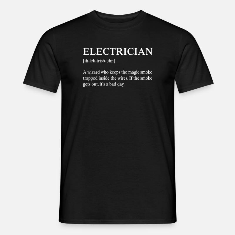Funny Electrician Technical Meaning Description - Men's T-shirt - black
