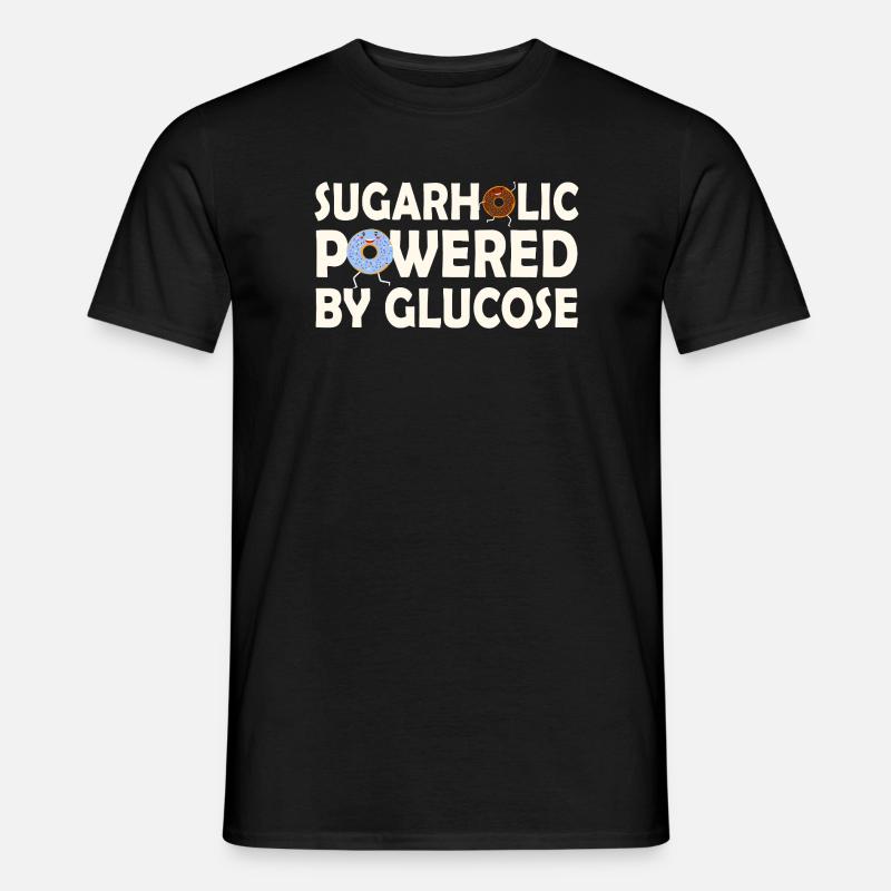 Sugarholic Powered by Glucose - Men’s T-shirt - black