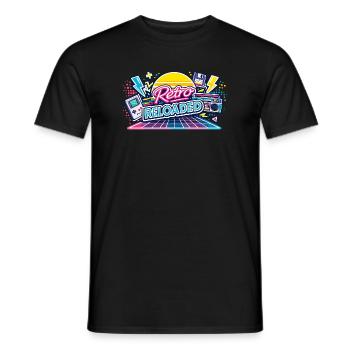 Retro Reloaded Neon Grid - Männer T-Shirt - Schwarz - Vorne - AI Model Male 178 light (178cm)