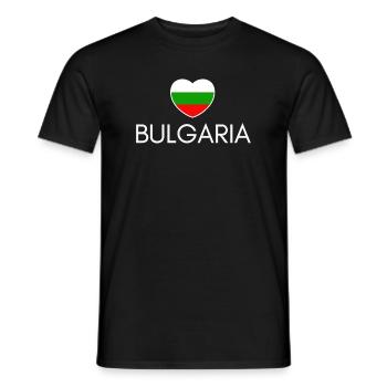 Herz mit bulgarischer Flagge, ich liebe Bulgarien - Männer T-Shirt - Schwarz - Vorne - AI Model Male 178 light (178cm)
