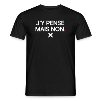 ICH DENKE DARÜBER NACH, ABER NICHT Fauler Humor - Männer T-Shirt - Schwarz - Vorne - AI Model Male 178 light (178cm)