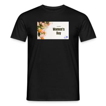 Joyeuses Roses florales pour la Journée des Femmes - T-shirt homme - noir - Devant - AI Model Male 178 light (178cm)