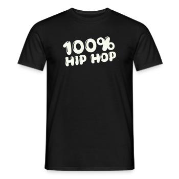 100,-_hip_hop- - T-shirt homme - noir - Devant - AI Model Male 178 light (178cm)