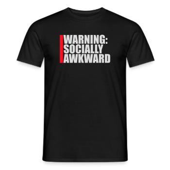 Warning Socially Awkward Lustig Sozial Unbeholfen - Männer T-Shirt - Schwarz - Vorne - AI Model Male 178 light (178cm)